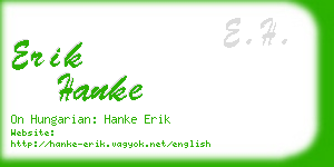 erik hanke business card